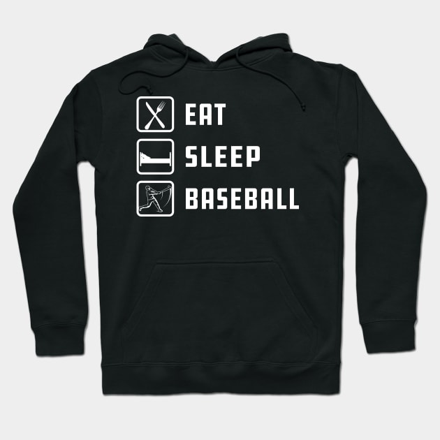 Baseball - Eat Sleep Baseball Hoodie by KC Happy Shop